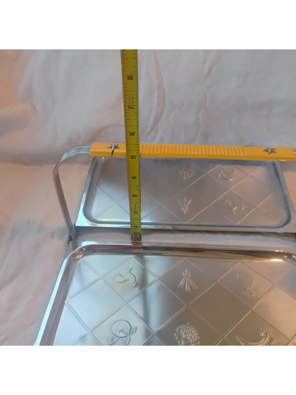 Vtg Chase Art Deco Chrome Folding Serving Tray w/Bakelite Handle - READ - Picture 7 of 9